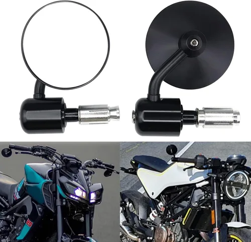 Espejos laterales universales redondos de aluminio CNC para motocicleta, 7/8 pulgadas, para bicicleta deportiva, crucero, scooter (tipo clásico)