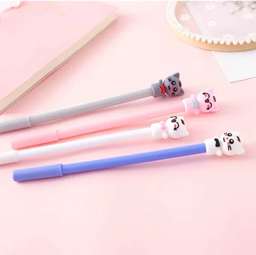 Miniatura 7 de Bolígrafo de tinta de gel con diseño de gato anudado de mariposa con diseño de animales, lindos bolígrafos de escritura negros kawaii, bolígrafo