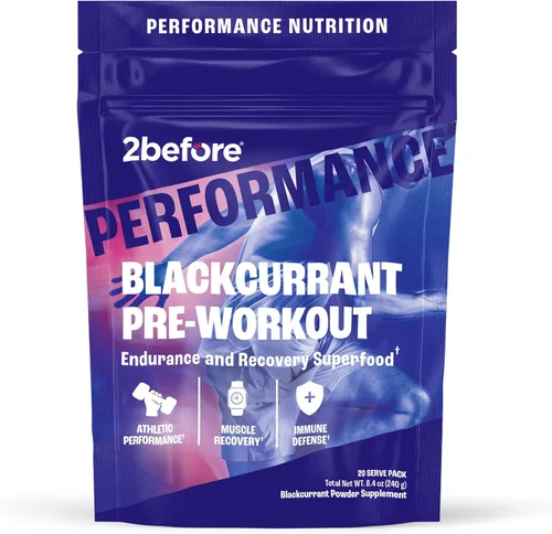 Miniatura 7 de 2before Blackcurrant I All Natural Vegan Pre Entrenamiento, con 120 mg de cafeína I Clean Energy, Resistencia, Recuperación I Pre Entrenamiento