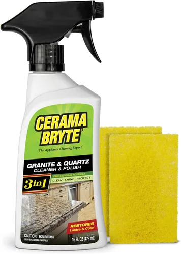 Cerama Bryte Limpiador diario de granito y cuarzo y pulido de forma segura, también se utiliza en esteatita de mármol, cuarcita, pizarra, piedra