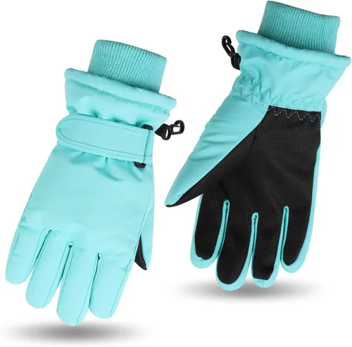 JANGANNSA Guantes de esquí de invierno para niños y niñas, guantes de nieve para clima frío, guantes de esquí y snowboard impermeables con forro