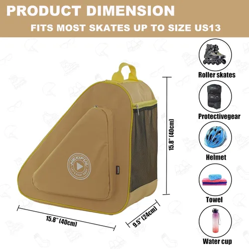 Miniatura 4 de HEXIFUL Bolsa para Patines de Hielo, En Línea, Roller y Quad - Para Niños y Adultos