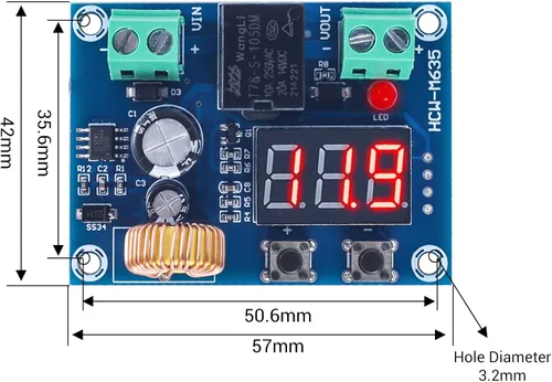 Miniatura 8 de ICSTATION - 2 protectores digitales de bajo voltaje, interruptor de desconexión de corte de bajo voltaje de 12-36 V 20 A, módulo de protección