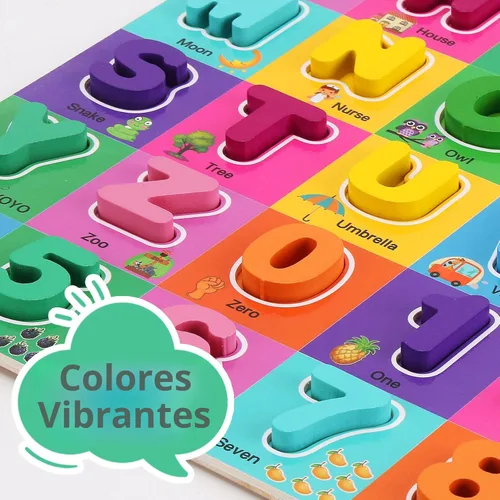 Miniatura 2 de Rompecabezas de madera del alfabeto de 3 a 5 años, rompecabezas del alfabeto y números con aprendizaje ABC para niños de 3, 4 y 5 años, juguetes
