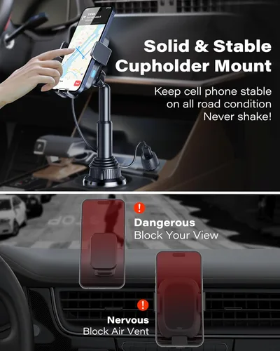 Miniatura 6 de 1Zero Cargador inalámbrico de auto con sujeción automática, soporte de teléfono resistente de 15 W, carga rápida para iPhone 16 15 Pro Max Plus 14