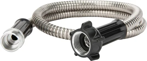 Miniatura 4 de Yanwoo Manguera de jardín corta de acero inoxidable 304 de 3 pies con conector hembra a macho, manguera de agua, manguera de metal, manguera