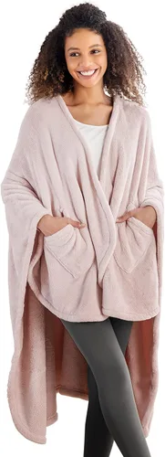 Miniatura 14 de Berkshire Blanket Primalush® Manta portátil, Capa de felpa con bolsillos y acogedora para estar en casa, ideal para adultos y adolescentes, Negro