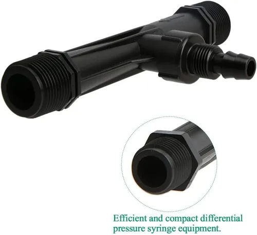 Miniatura 6 de Venturi de riego de 1 pulgada, mezclador de fertilizantes, inyectores, tubo de agricultura, herramienta de plástico negro para jardín al aire libre