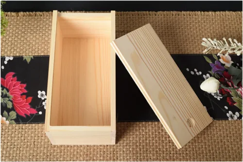 Miniatura 3 de Paquete de 2 cajas de almacenamiento rectangulares de madera de 7.9 x 3.9 x 2.4 pulgadas, organizador apilable con tapa deslizante para joyas