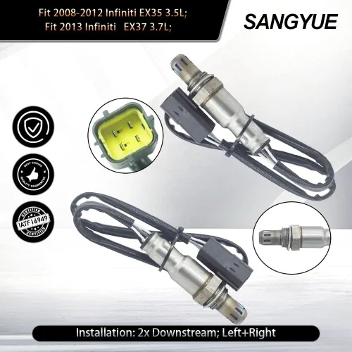 Miniatura 2 de Sensor de oxígeno 2 para Nissan 370Z 350Z Infiniti G37 G35 M35 M37 M56 EX35 EX37 FX35 FX37 FX37 FX50 G25 Q70 QX50 QX70 aguas abajo izquierda +