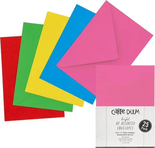 Miniatura 2 de Pukka Pad, Carpe Diem - Sobres engomados para tarjetas de felicitación e invitaciones, paquete de 25 sobres brillantes, A7, 5.25 x 7.25 pulgadas