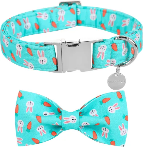 Miniatura 22 de Collar patriótico para perro con pajarita, collar de perro con lazo para el 4 de julio, collar de bandera estadounidense para perros medianos