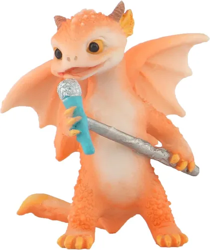 Mini figura de dragón, decoración del hogar de resina, bonitos adornos, estatua de jardín de animales de la suerte para micro paisaje Canta