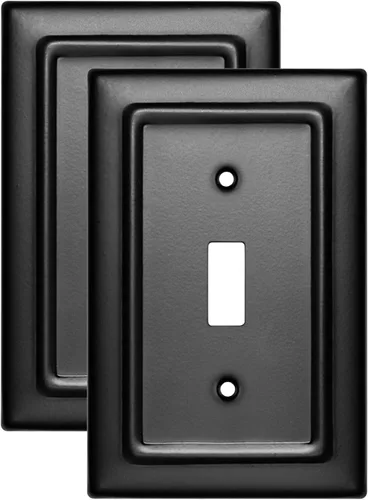 Monarch Abode Placa de Pared de Palanca de 1-Gang, Placa de Pared de Interruptor Individual de Metal Arquitectónico, Placa de Cubierta Decorativa de
