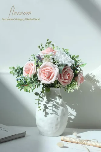 Miniatura 5 de Floroom Flores artificiales de espuma, aspecto real, con tallos, para manualidades, ramos de boda, centros de mesa, despedida de soltera, Reliquia