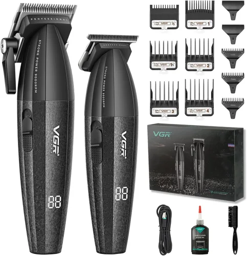 VGR 640 Cortapelos Profesionales para Hombres, Cortapelos y Recortadoras Inalámbricas de Barbero de 9000RPM, Kit de Corte de Cabello con Cuchilla en