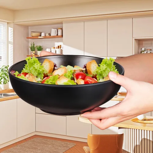Miniatura 6 de DOITOOL Recipiente A5 de estilo japonés para ramen de 8.46 pulgadas, recipiente de fideos de porcelana de imitación, apto para microondas