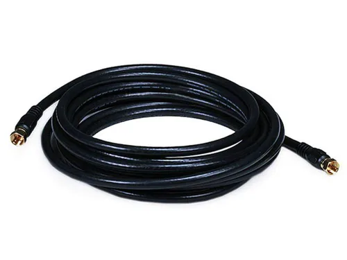 Miniatura 12 de Monoprice RG6 Quad Shield CL2 - Cable coaxial con conector tipo F para televisión, 1.5 pies Negro
