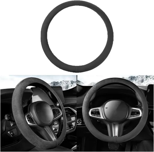 AUCELI Funda para volante de automóvil, protector de volante de vehículo de cuero de 15 pulgadas, antideslizante, transpirable, accesorios