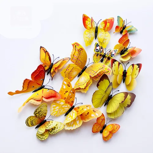 Miniatura 17 de OPSEAM - Calcomanías 3D de mariposa, 24/48 unidades, para decoraciones de pared, fiestas, con imanes (morado, 24)