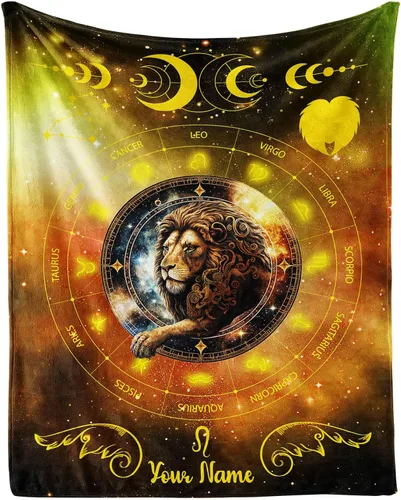 Miniatura 15 de Manta del zodiaco Tauro, manta de franela de 50 x 40 pulgadas, manta de franela con temática de astrología y estrellas y vibrante, manta suave