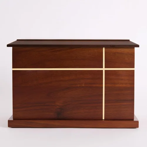 Miniatura 9 de Aspen Studio AspenStudio Urna de madera de nogal cruzada para cremación de cenizas humanas, urna de madera maciza artesanal de hasta 200 libras