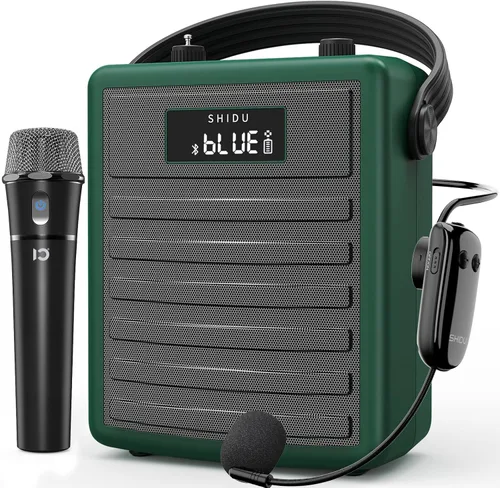 Miniatura 9 de SHIDU Amplificador de voz de 40 W con micrófono inalámbrico, sistema PA portátil con micrófono y altavoz inalámbricos, micrófono portátil Bluetooth