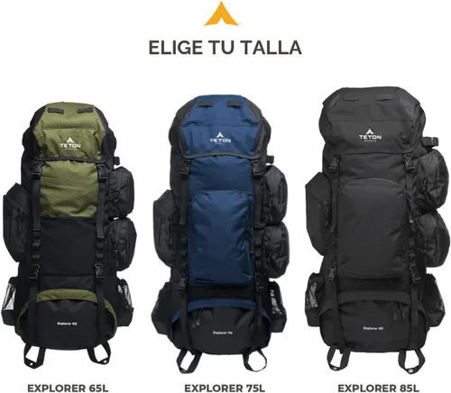 Miniatura 6 de Mochila TETON Sports Explorer de 75L con marco interno para senderismo, campamento, mochileros, incluye cubierta para la lluvia, Océano