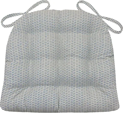Miniatura 53 de Barnett Home Decor Ticking Stripe Berlin Blue - Almohadilla para silla de comedor con lazos, tamaño mediano 18, relleno de espuma de látex, lavable