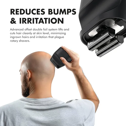 Miniatura 3 de Aberlite Touch 2 - Afeitadora de cabeza de aluminio para hombres calvos, afeitadora de acabado para cabeza y cara calva, láminas ultrafinas de 0.002