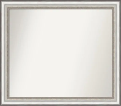 Miniatura 411 de Amanti Art Espejo de baño plateado para sobre el fregadero, 26 x 26 pulgadas, espejo cuadrado de plata antigua, marco de madera tradicional mediano