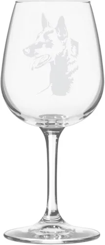 Miniatura 306 de Copa de vino de 12.75 onzas con diseño de perro grabado