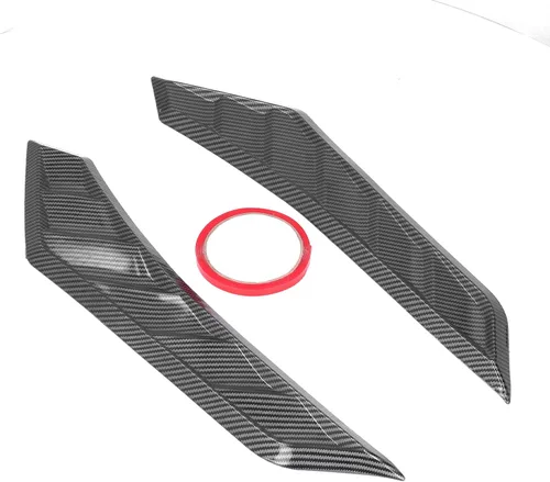 Miniatura 5 de Fydun Cubierta de capó de ventilación para capó, 2 unidades, fibra de carbono, goma delantera, ventilación universal para automóvil