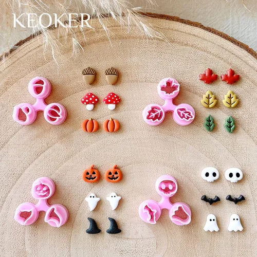 Miniatura 4 de Keoker Mini cortadores de arcilla polimérica para Halloween, mini cortadores de arcilla de otoño para hacer aretes, cortadores de aretes de arcilla