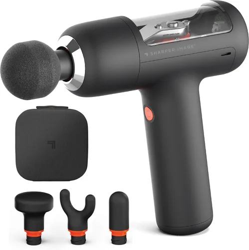 Sharper Image Pistola de masaje PowerBoost Circuit [versión 2026] Masajeador de percusión de tejido profundo con 6 velocidades para aliviar el dolor