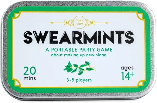Cheer Up Games Juego de cartas portátil Swearmints | El juego de fiesta portátil que cabe en tu bolsillo, combina palabras tontas para crear