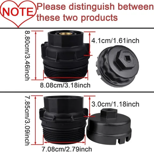 Miniatura 5 de Llave de filtro de aceite resistente para Toyota, Tacoma, Camry, Tundra, Lexus, Sienna, RAV4, Highlander, FJ Cruiser, Avalon - Juego de extracción