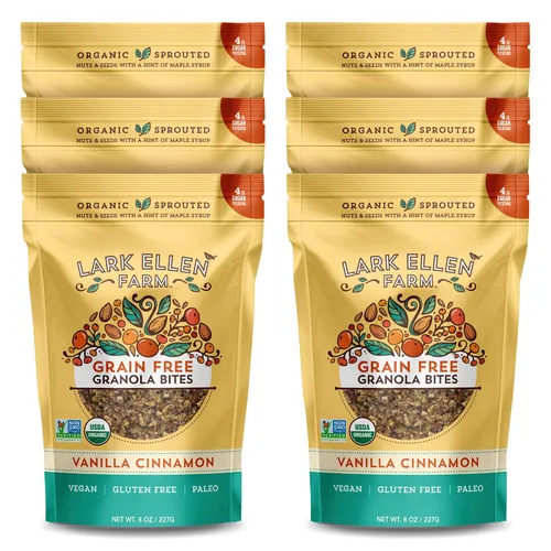 Miniatura 10 de Lark Ellen Farm Bocados de granola libre de granos, paleo; deliciosos aperitivos veganos orgánicos certificados sin gluten y cereal hecho de nueces