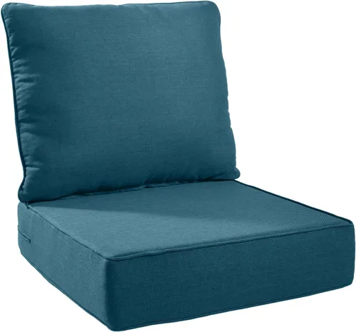 Miniatura 96 de Rilyson Cojines de patio para muebles de exterior, 22 x 24 pulgadas, respaldo alto y asiento profundo, cojín de exterior para sillas de patio, sofá
