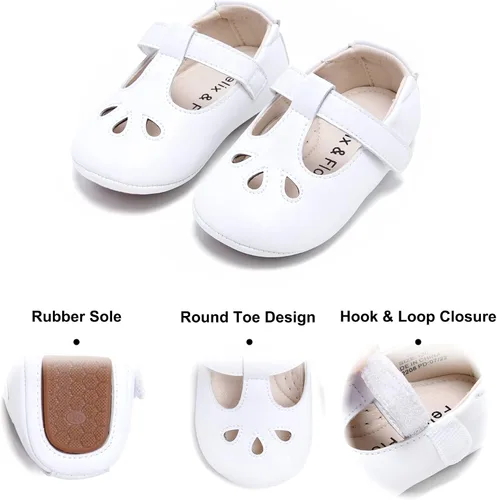 Miniatura 153 de Felix & Flora Zapatos de bebé de suela suave - Zapatos de bebé para caminar, mocasines, suela de goma, zapatos de cuna