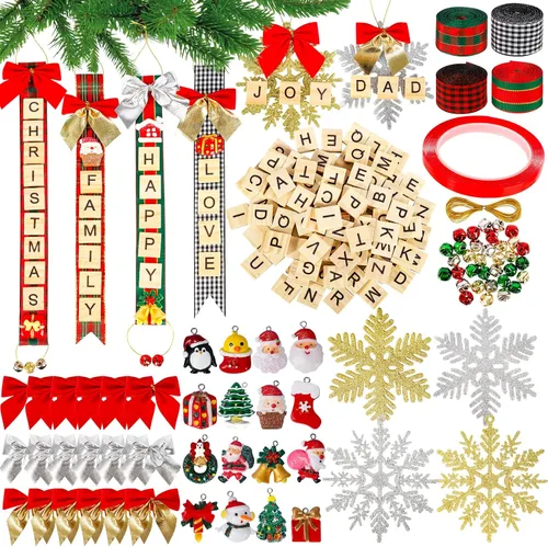 MGparty 312 Piezas Adornos de Navidad DIY Adornos para Árbol de Navidad Xmas Artes y Manualidades Suministros de Decoraciones para Niños Adultos