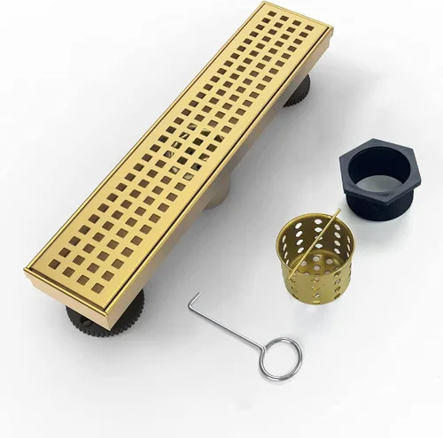 Miniatura 14 de Drenaje de ducha lineal, desagüe de ducha de 36 pulgadas con cubierta de rejilla extraíble, desagüe de piso de ducha profesional de acero inoxidable