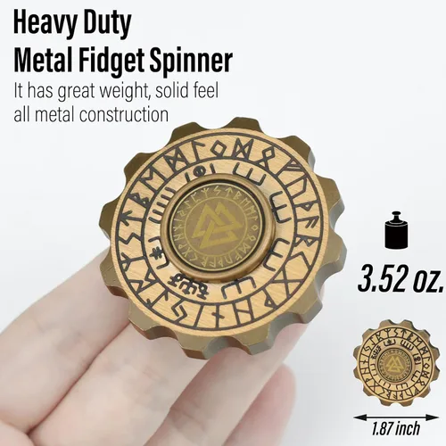Miniatura 4 de Freelove Juguete para ansiedad vikingo con diseño de pirata y chismes, juguete giratorio de metal de cobre para adultos, rodamiento premium para 4 ~
