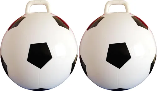 Miniatura 12 de AppleRound Pelota espacial con bomba en estilo de fútbol, 18 pulgadas de diámetro para edades de 3 a 7 años, gorila canguro, Hoppity Hippity Blanco