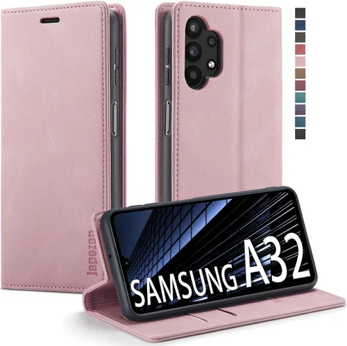 Miniatura 14 de Funda tipo cartera para Samsung Galaxy A32 5G con bloqueo RFID, tarjetero y función atril magnético, funda de cuero con tapa para Samsung Galaxy A32