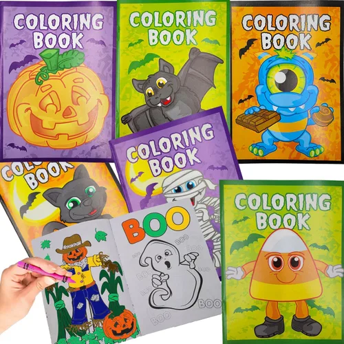 The Dreidel Company Libros para colorear de Halloween (paquete de 12) recuerdos de fiesta para niños, relleno de bolsas de golosinas de Halloween,