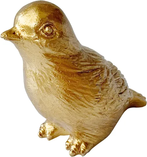 Estatua de pájaro dorado, figura de animal, decoración del hogar, escultura de pájaro para estantería de escritorio de oficina en casa