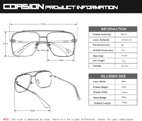 Miniatura 5 de COASION Tony Stark - Gafas de sol para disfraz, gafas de sol cuadradas retro para hombre y mujer