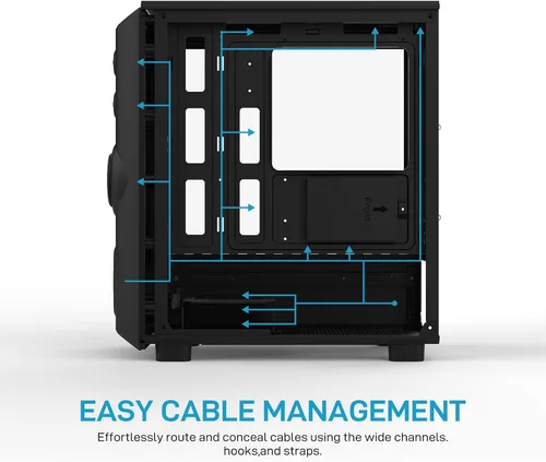 Miniatura 4 de ALSEYE Rams2.0 - Carcasa de PC de torre media Micro-ATX/ITX MATX, panel lateral de vidrio templado, filtros de polvo de control ARGB compatibles