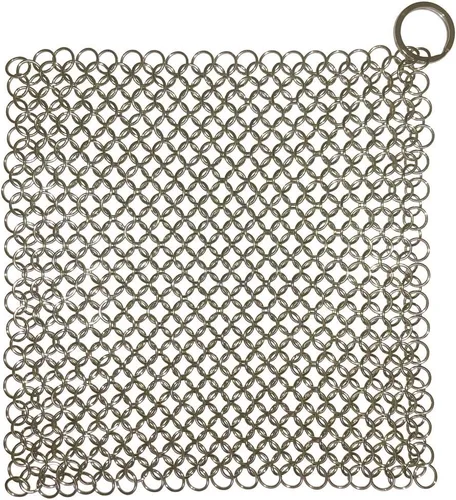 Limpiador de hierro fundido de acero inoxidable 316, limpiador de malla para sartén de hierro fundido, sartén presazonada, hornos holandeses,